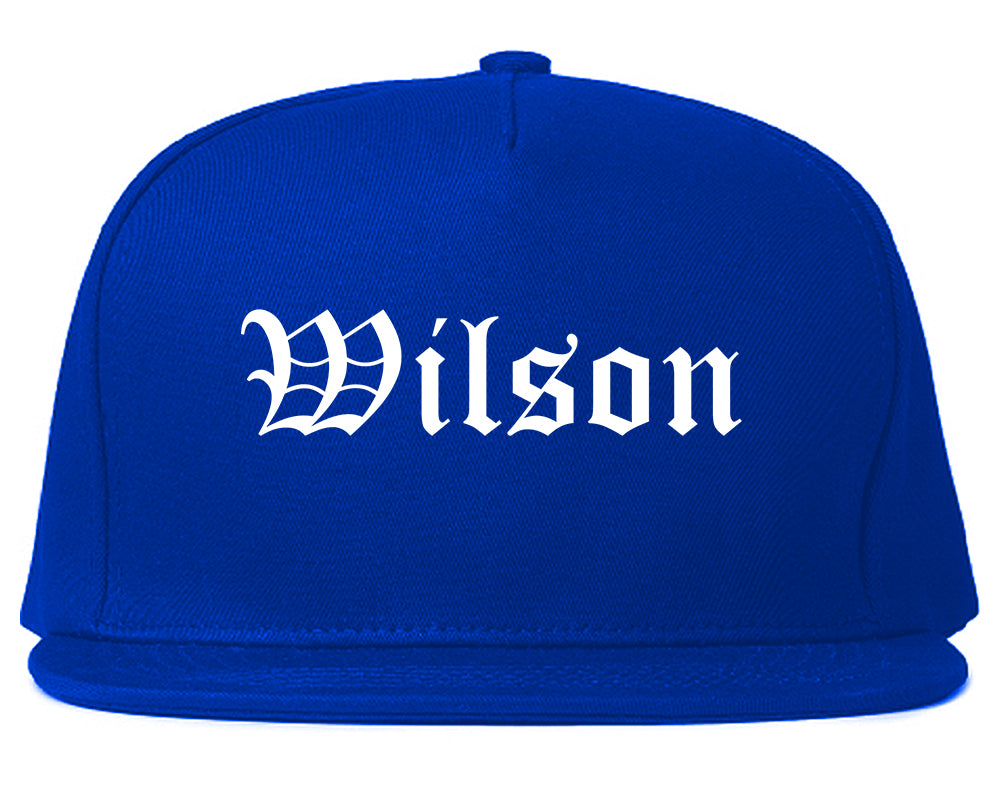 Wilson Pennsylvania PA Old English Mens Snapback Hat Royal Blue