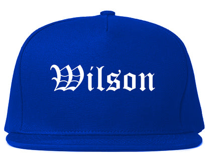 Wilson Pennsylvania PA Old English Mens Snapback Hat Royal Blue