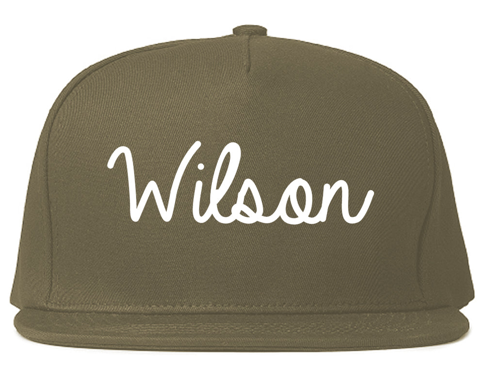 Wilson Pennsylvania PA Script Mens Snapback Hat Grey
