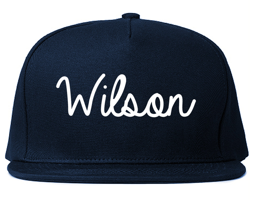 Wilson Pennsylvania PA Script Mens Snapback Hat Navy Blue