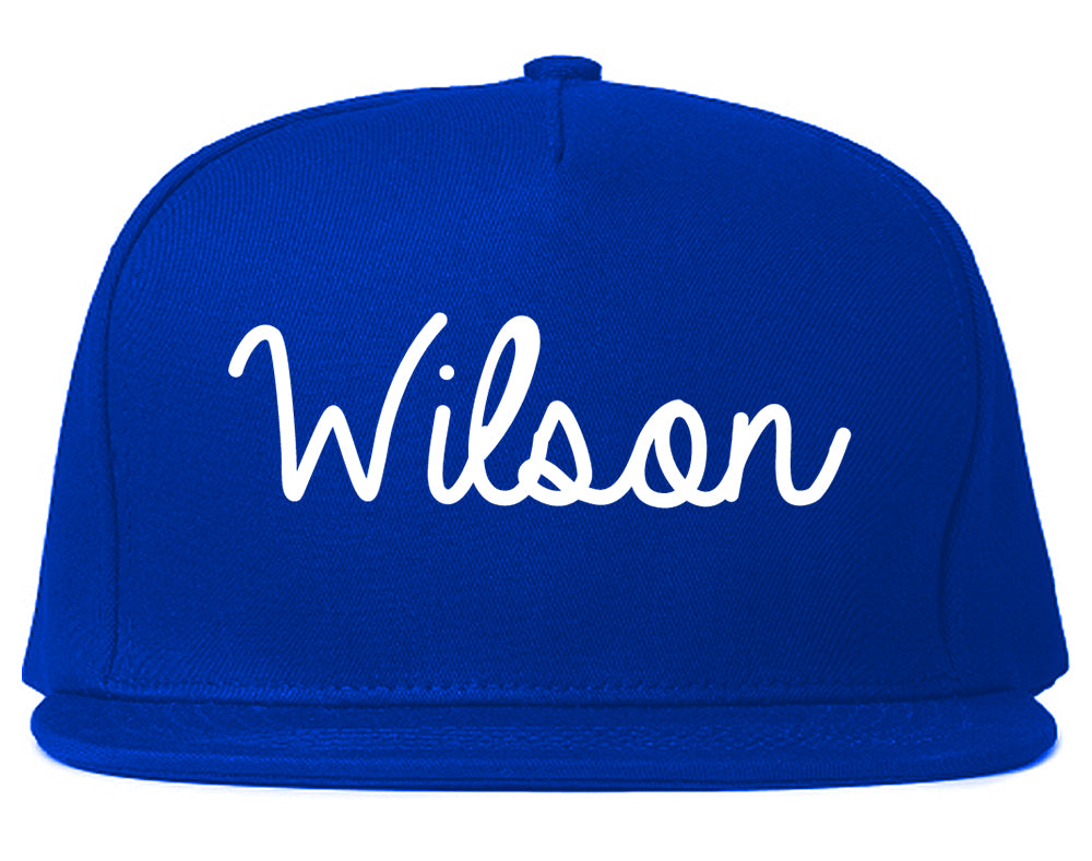 Wilson Pennsylvania PA Script Mens Snapback Hat Royal Blue