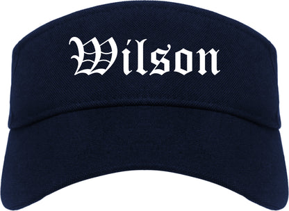 Wilson Pennsylvania PA Old English Mens Visor Cap Hat Navy Blue