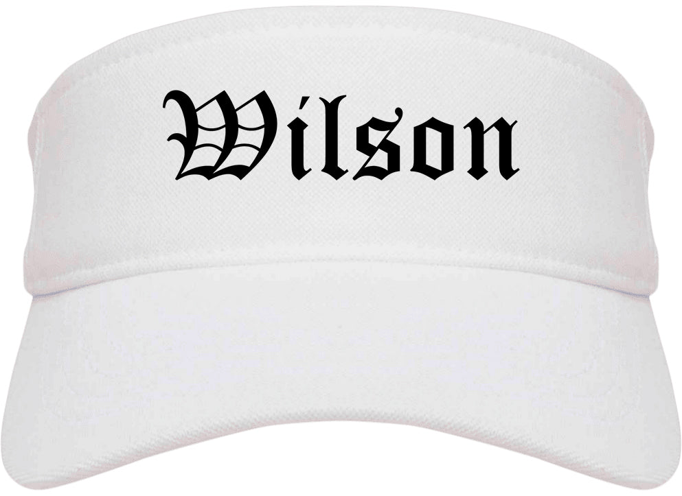 Wilson Pennsylvania PA Old English Mens Visor Cap Hat White