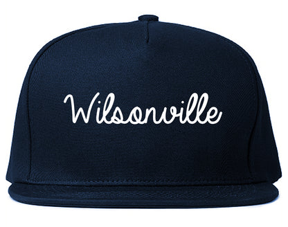 Wilsonville Oregon OR Script Mens Snapback Hat Navy Blue