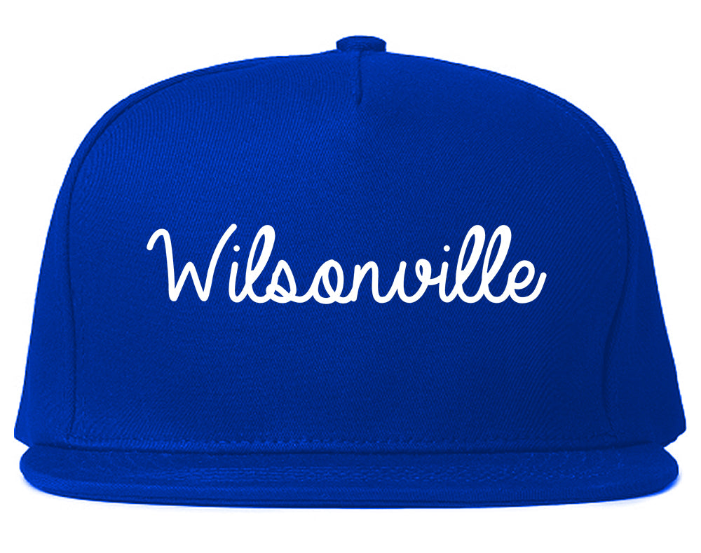 Wilsonville Oregon OR Script Mens Snapback Hat Royal Blue