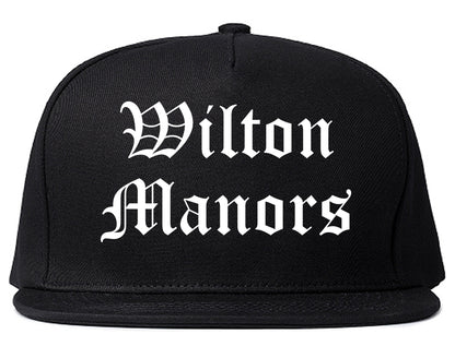 Wilton Manors Florida FL Old English Mens Snapback Hat Black