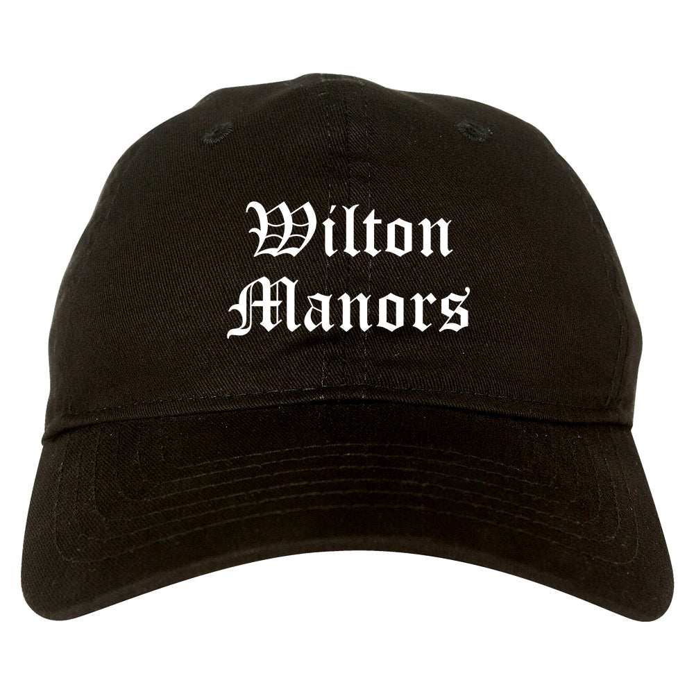 Wilton Manors Florida FL Old English Mens Dad Hat Baseball Cap Black