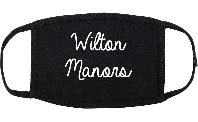 Wilton Manors Florida FL Script Cotton Face Mask Black