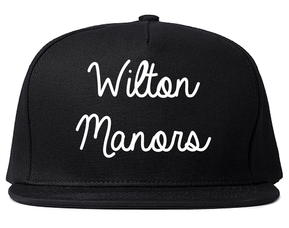 Wilton Manors Florida FL Script Mens Snapback Hat Black