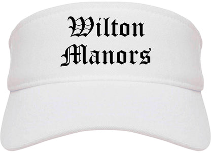Wilton Manors Florida FL Old English Mens Visor Cap Hat White