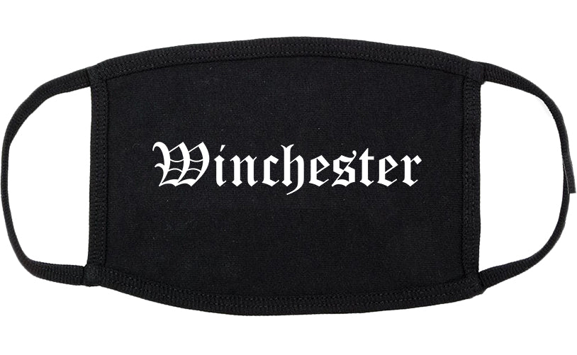 Winchester Indiana IN Old English Cotton Face Mask Black