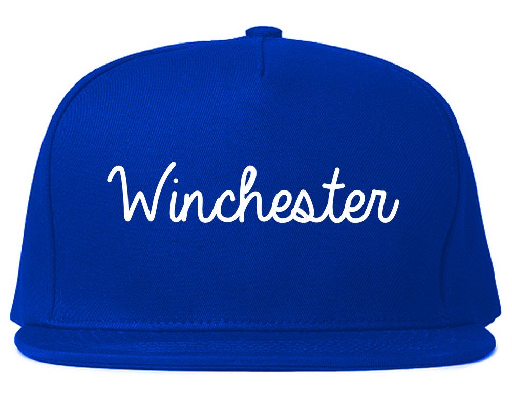 Winchester Kentucky KY Script Mens Snapback Hat Royal Blue