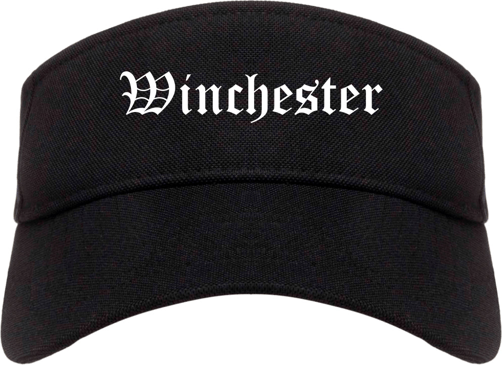 Winchester Kentucky KY Old English Mens Visor Cap Hat Black