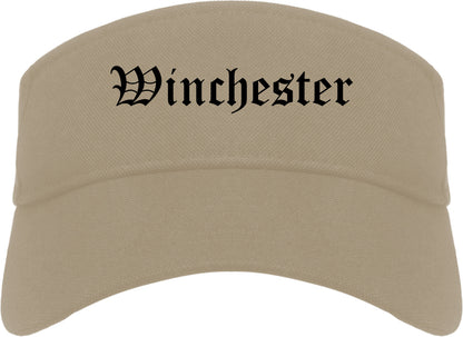 Winchester Kentucky KY Old English Mens Visor Cap Hat Khaki