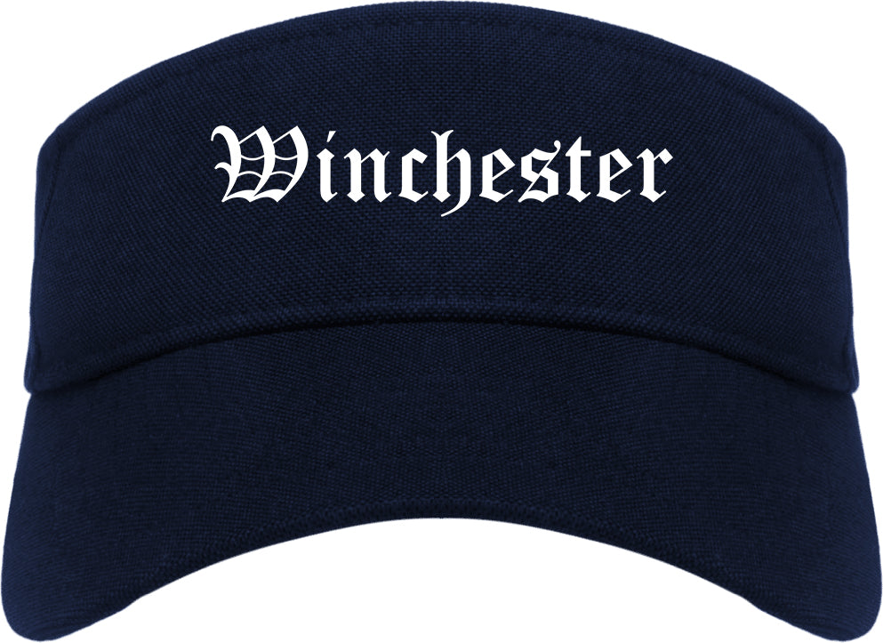 Winchester Kentucky KY Old English Mens Visor Cap Hat Navy Blue