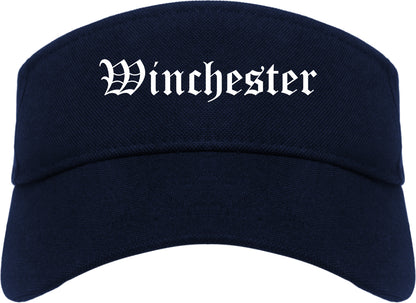 Winchester Kentucky KY Old English Mens Visor Cap Hat Navy Blue