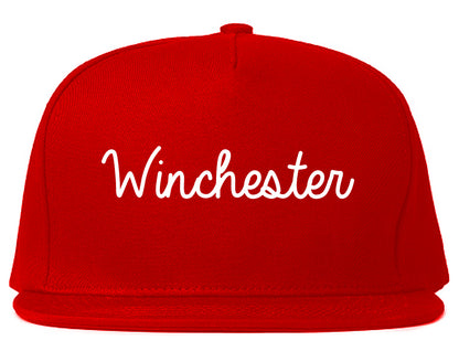 Winchester Tennessee TN Script Mens Snapback Hat Red