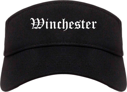 Winchester Virginia VA Old English Mens Visor Cap Hat Black