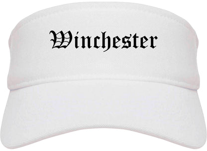 Winchester Virginia VA Old English Mens Visor Cap Hat White