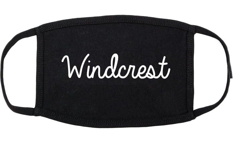 Windcrest Texas TX Script Cotton Face Mask Black