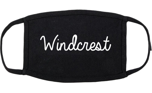 Windcrest Texas TX Script Cotton Face Mask Black
