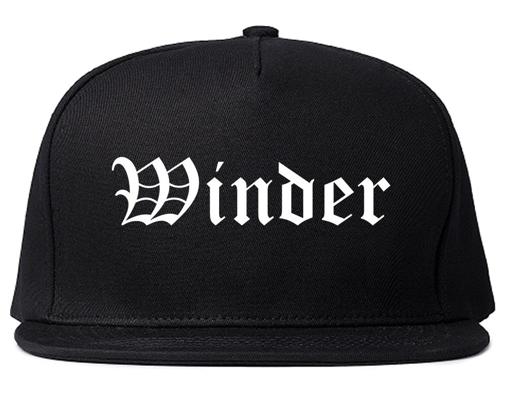 Winder Georgia GA Old English Mens Snapback Hat Black