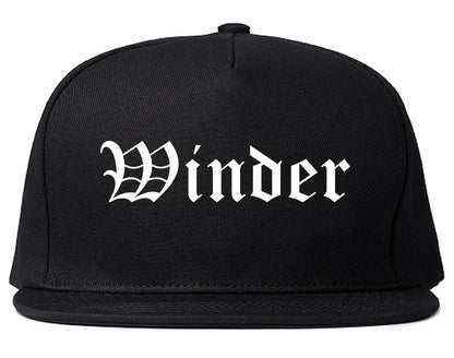 Winder Georgia GA Old English Mens Snapback Hat Black