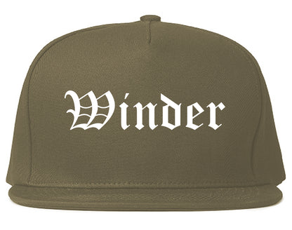 Winder Georgia GA Old English Mens Snapback Hat Grey