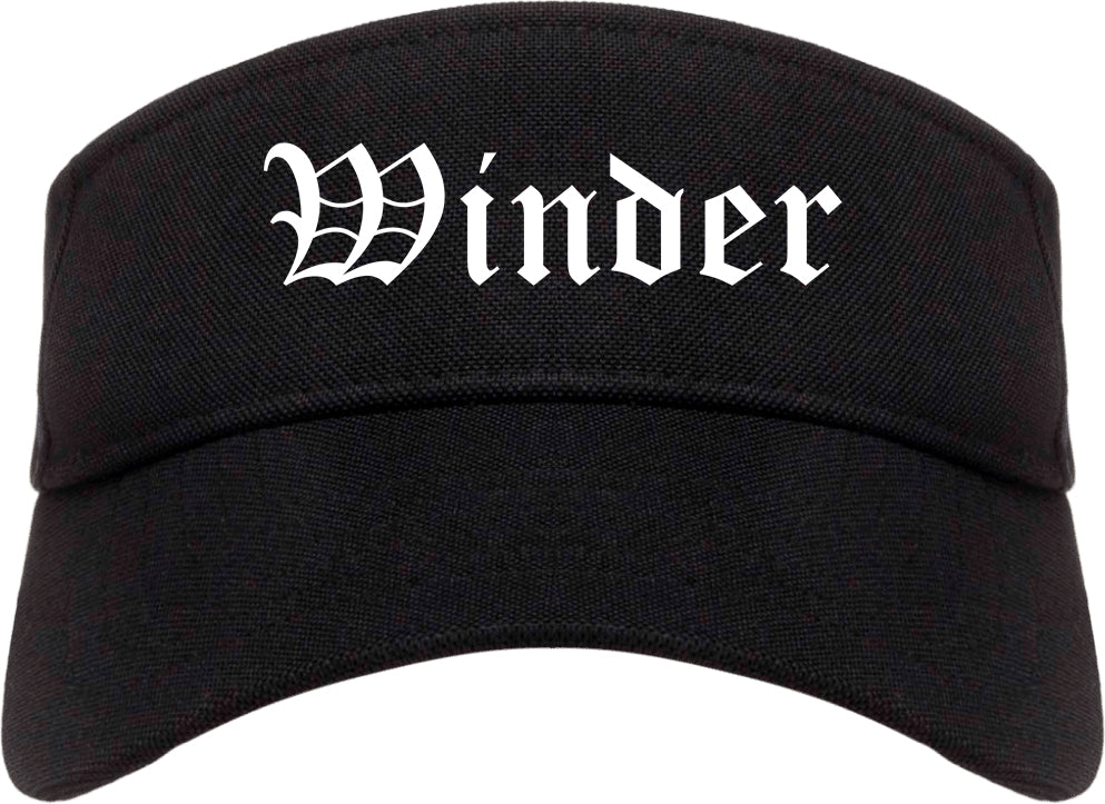 Winder Georgia GA Old English Mens Visor Cap Hat Black