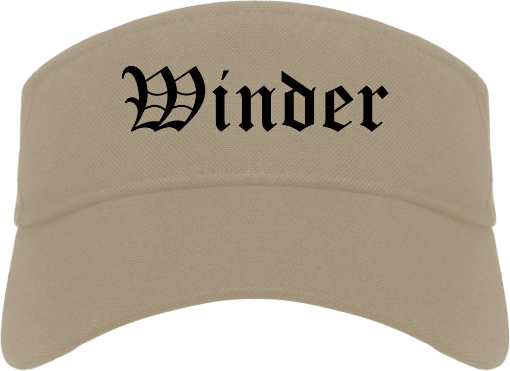 Winder Georgia GA Old English Mens Visor Cap Hat Khaki