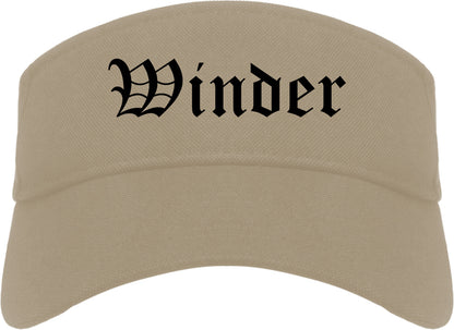 Winder Georgia GA Old English Mens Visor Cap Hat Khaki