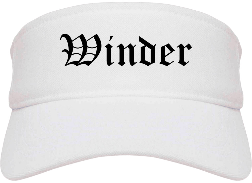 Winder Georgia GA Old English Mens Visor Cap Hat White