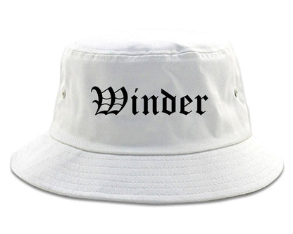 Winder Georgia GA Old English Mens Bucket Hat White