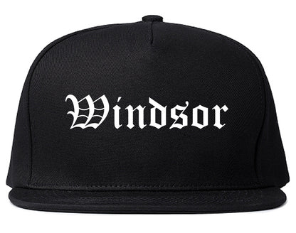 Windsor California CA Old English Mens Snapback Hat Black
