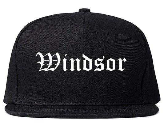 Windsor Colorado CO Old English Mens Snapback Hat Black