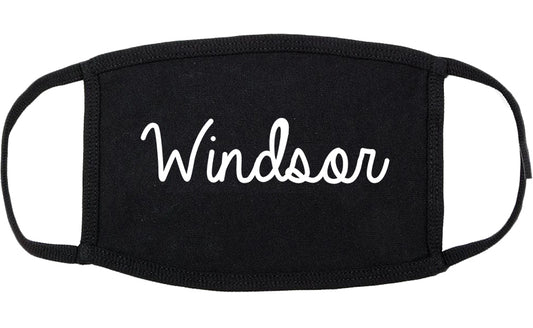 Windsor Colorado CO Script Cotton Face Mask Black