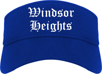 Windsor Heights Iowa IA Old English Mens Visor Cap Hat Royal Blue