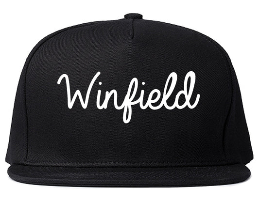 Winfield Alabama AL Script Mens Snapback Hat Black
