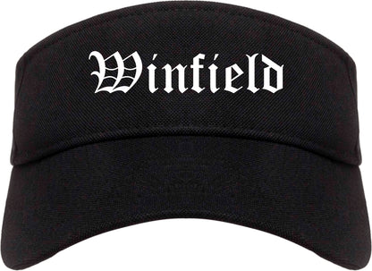 Winfield Alabama AL Old English Mens Visor Cap Hat Black