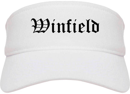 Winfield Alabama AL Old English Mens Visor Cap Hat White