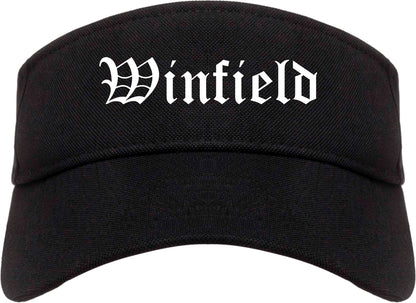 Winfield Illinois IL Old English Mens Visor Cap Hat Black
