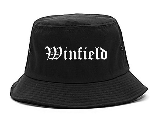 Winfield Indiana IN Old English Mens Bucket Hat Black