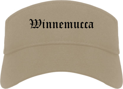 Winnemucca Nevada NV Old English Mens Visor Cap Hat Khaki