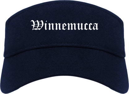 Winnemucca Nevada NV Old English Mens Visor Cap Hat Navy Blue