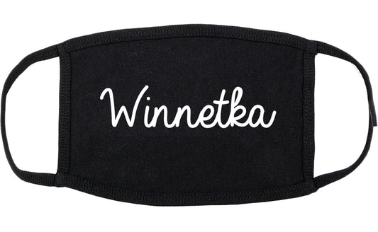 Winnetka Illinois IL Script Cotton Face Mask Black