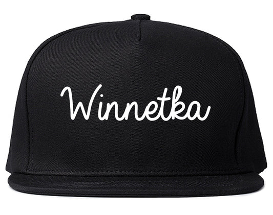 Winnetka Illinois IL Script Mens Snapback Hat Black