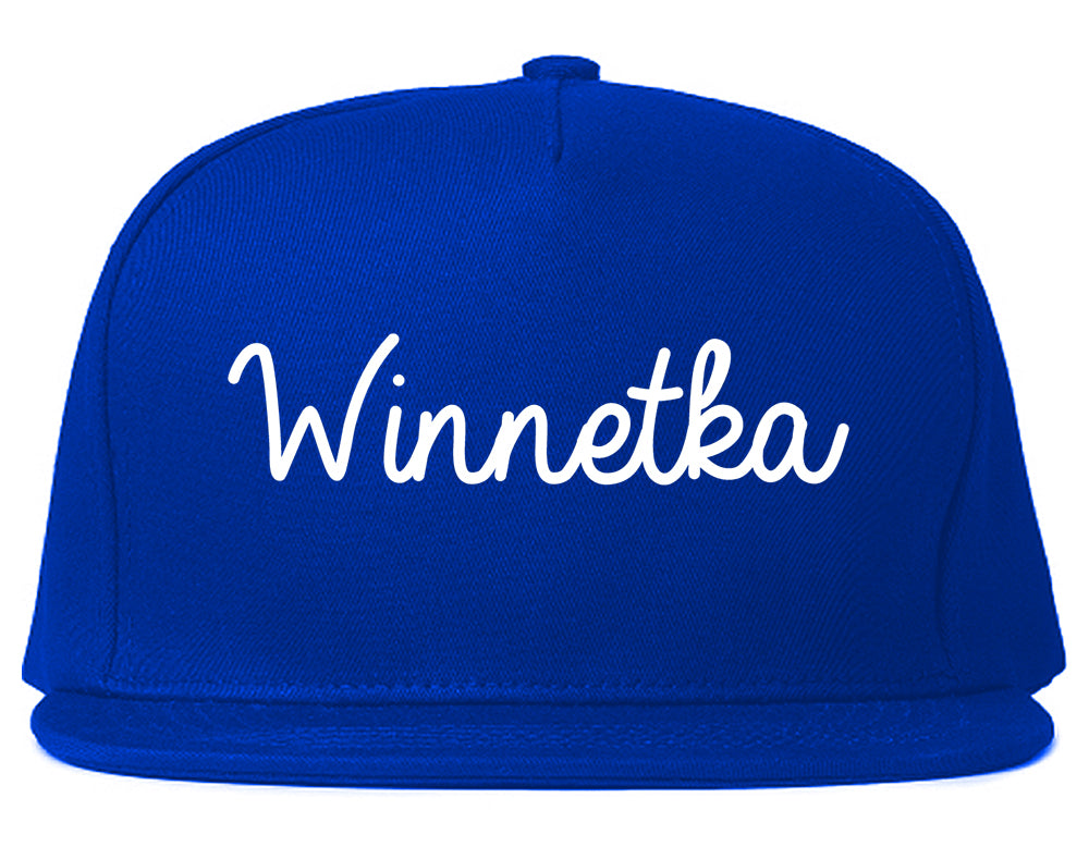 Winnetka Illinois IL Script Mens Snapback Hat Royal Blue