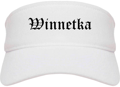 Winnetka Illinois IL Old English Mens Visor Cap Hat White