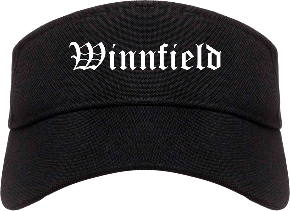 Winnfield Louisiana LA Old English Mens Visor Cap Hat Black