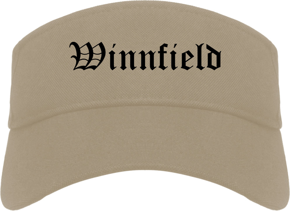 Winnfield Louisiana LA Old English Mens Visor Cap Hat Khaki